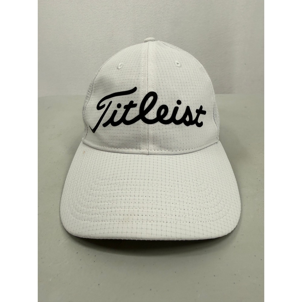 Titleist Golf Hat Mens OSFA White Performance Adjustable Script Logo Cap